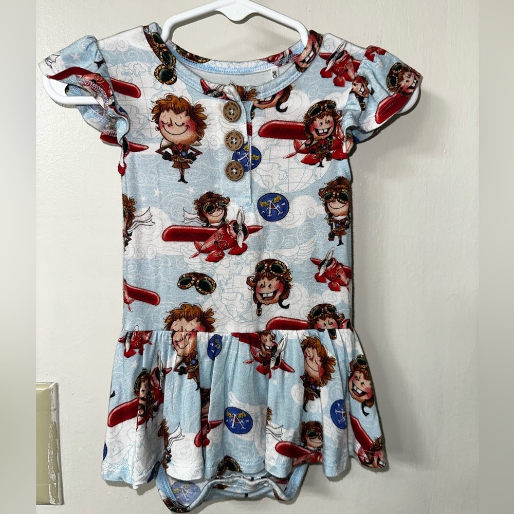Posh Peanut Amelia Earhart Twirl Bodysuit